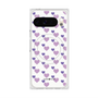 プレミアムスクエアケース with Pixelsnap［ Stripe Hearts - Purple ］