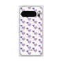プレミアムスクエアケース with Pixelsnap［ Stripe Hearts - Purple ］