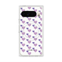 プレミアムスクエアケース with Pixelsnap［ Stripe Hearts - Purple ］