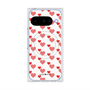 プレミアムスクエアケース with Pixelsnap［ Stripe Hearts - Red ］