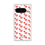 プレミアムスクエアケース with Pixelsnap［ Stripe Hearts - Red ］
