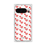 プレミアムスクエアケース with Pixelsnap［ Stripe Hearts - Red ］