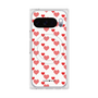プレミアムスクエアケース with Pixelsnap［ Stripe Hearts - Red ］