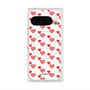 プレミアムスクエアケース with Pixelsnap［ Stripe Hearts - Red ］