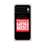 プレミアムスクエアケース with Pixelsnap［ FRAGILE Sticker - Black ］