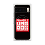 プレミアムスクエアケース with Pixelsnap［ FRAGILE Sticker - Black ］