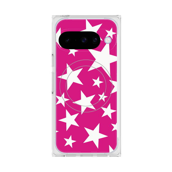 プレミアムスクエアケース with Pixelsnap［ Stars - Pink ］