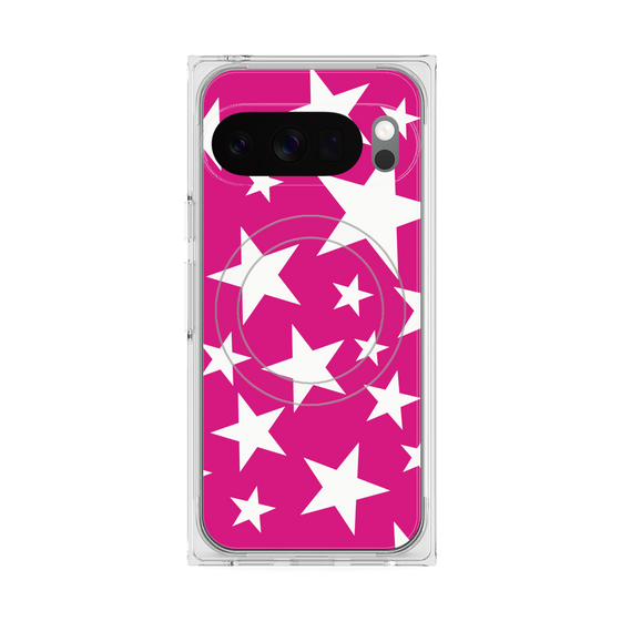 プレミアムスクエアケース with Pixelsnap［ Stars - Pink ］
