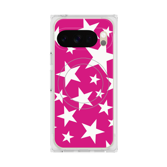 プレミアムスクエアケース with Pixelsnap［ Stars - Pink ］