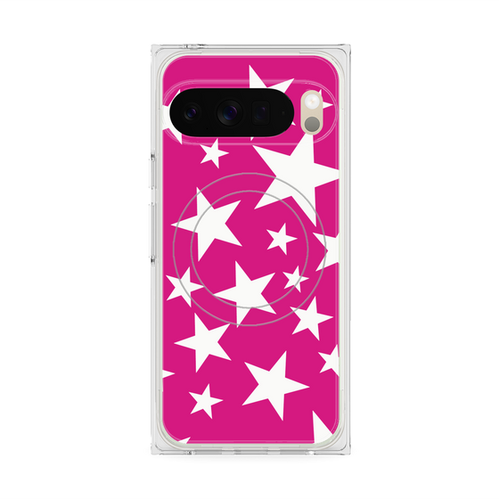 プレミアムスクエアケース with Pixelsnap［ Stars - Pink ］