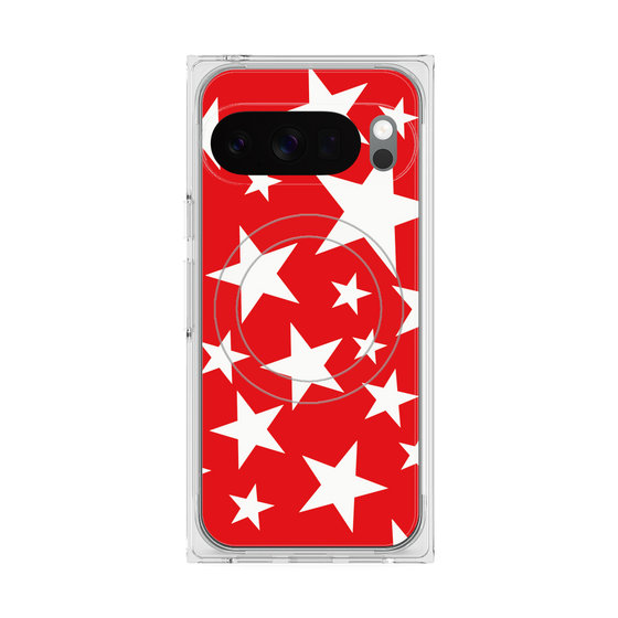 プレミアムスクエアケース with Pixelsnap［ Stars - Red ］