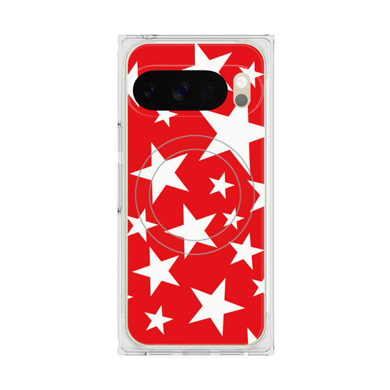 プレミアムスクエアケース with Pixelsnap［ Stars - Red ］