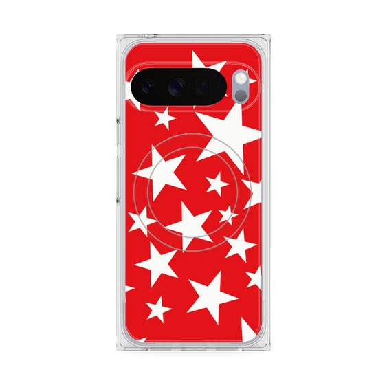 プレミアムスクエアケース with Pixelsnap［ Stars - Red ］