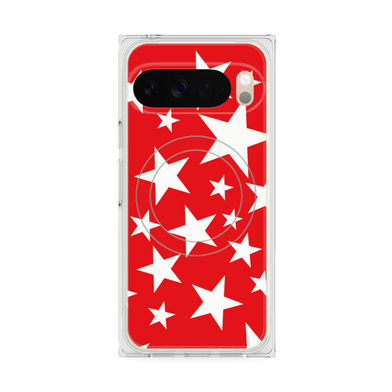 プレミアムスクエアケース with Pixelsnap［ Stars - Red ］