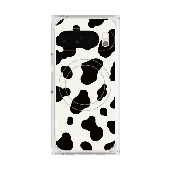 プレミアムスクエアケース with Pixelsnap［ Cow - White ］