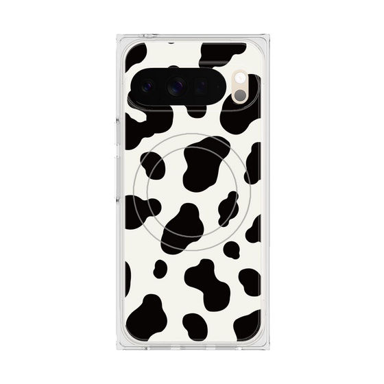 プレミアムスクエアケース with Pixelsnap［ Cow - White ］