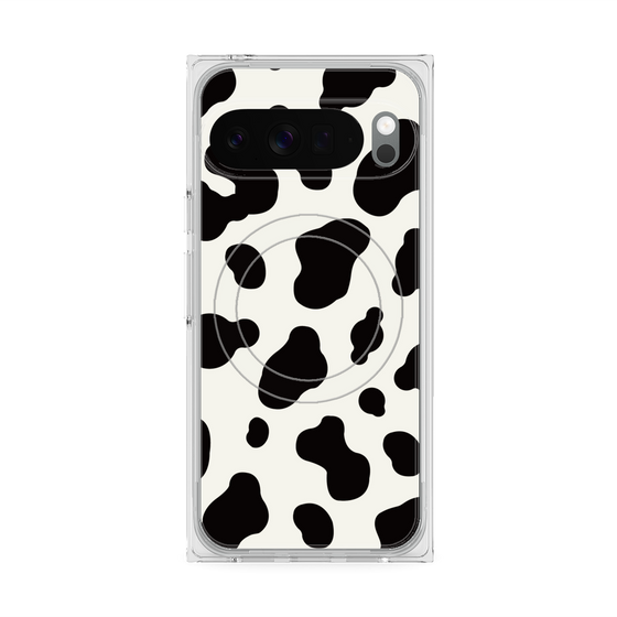プレミアムスクエアケース with Pixelsnap［ Cow - White ］