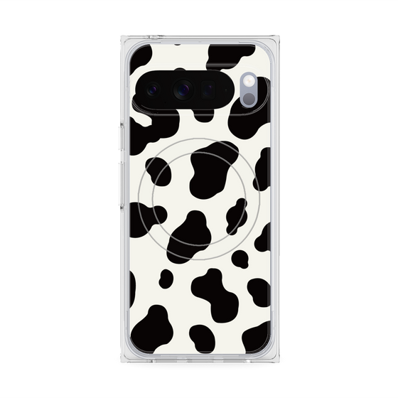 プレミアムスクエアケース with Pixelsnap［ Cow - White ］