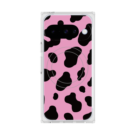 プレミアムスクエアケース with Pixelsnap［ Cow - Pink ］