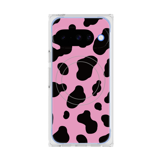 プレミアムスクエアケース with Pixelsnap［ Cow - Pink ］