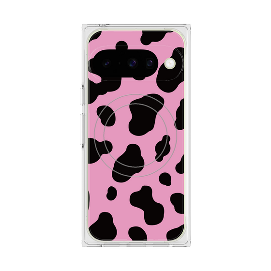 プレミアムスクエアケース with Pixelsnap［ Cow - Pink ］