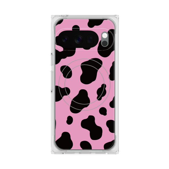 プレミアムスクエアケース with Pixelsnap［ Cow - Pink ］