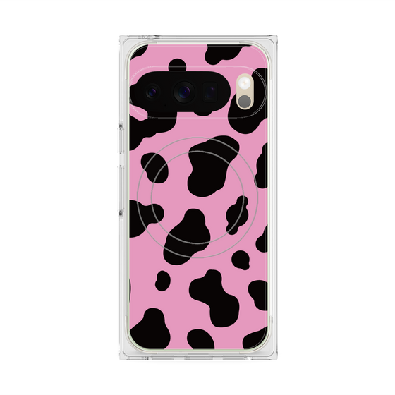 プレミアムスクエアケース with Pixelsnap［ Cow - Pink ］