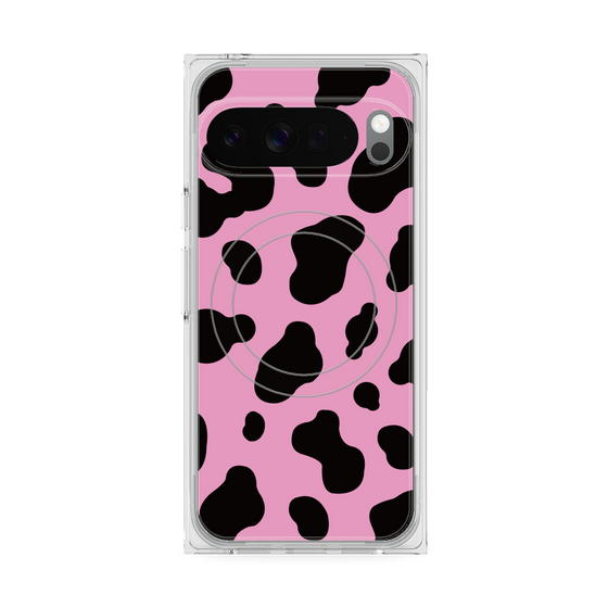 プレミアムスクエアケース with Pixelsnap［ Cow - Pink ］