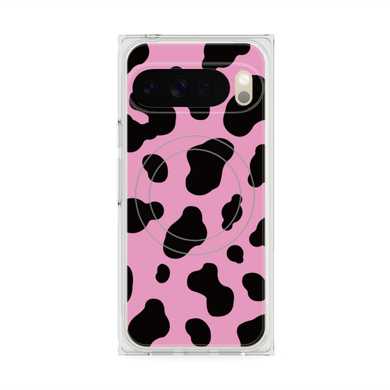プレミアムスクエアケース with Pixelsnap［ Cow - Pink ］