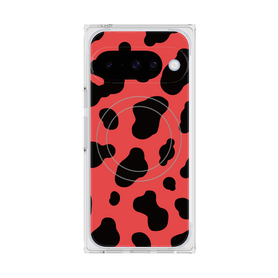 プレミアムスクエアケース with Pixelsnap［ Cow - Red ］