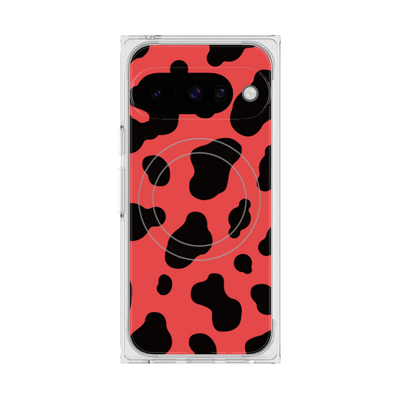 プレミアムスクエアケース with Pixelsnap［ Cow - Red ］