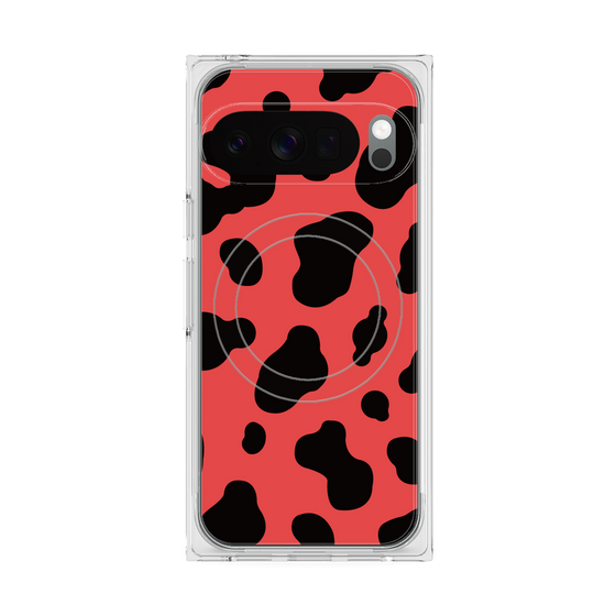 プレミアムスクエアケース with Pixelsnap［ Cow - Red ］