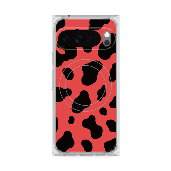 プレミアムスクエアケース with Pixelsnap［ Cow - Red ］