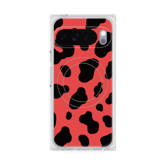 プレミアムスクエアケース with Pixelsnap［ Cow - Red ］
