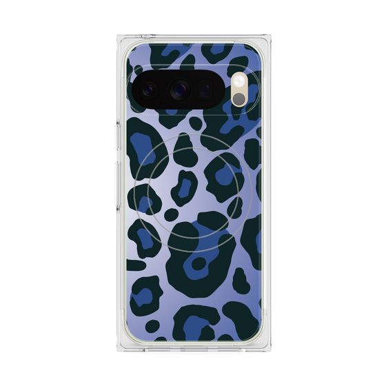 プレミアムスクエアケース with Pixelsnap［ Leopard - Blue ］
