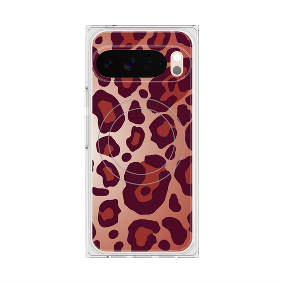 プレミアムスクエアケース with Pixelsnap［ Leopard - Red ］