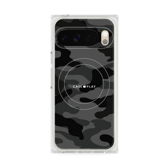 プレミアムスクエアケース with Pixelsnap［ Camouflage - Black ］