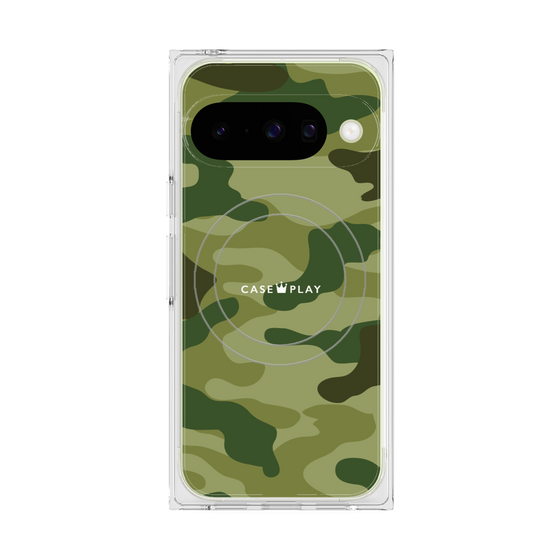 プレミアムスクエアケース with Pixelsnap［ Camouflage - Green ］