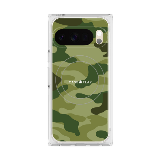 プレミアムスクエアケース with Pixelsnap［ Camouflage - Green ］