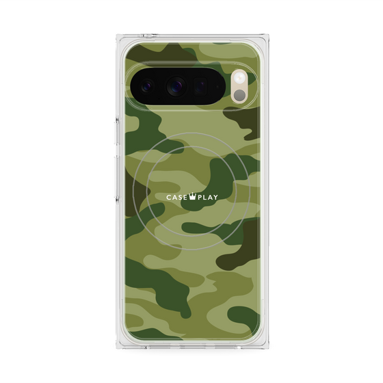プレミアムスクエアケース with Pixelsnap［ Camouflage - Green ］