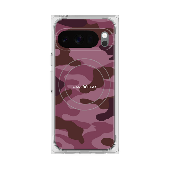 プレミアムスクエアケース with Pixelsnap［ Camouflage - Pink ］