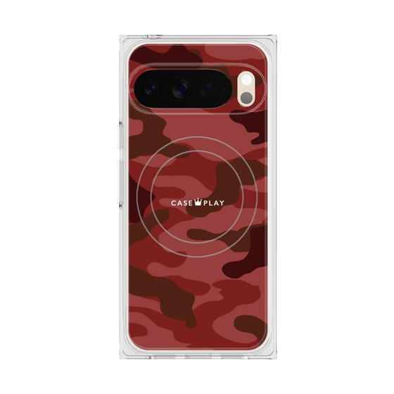 プレミアムスクエアケース with Pixelsnap［ Camouflage - Red ］