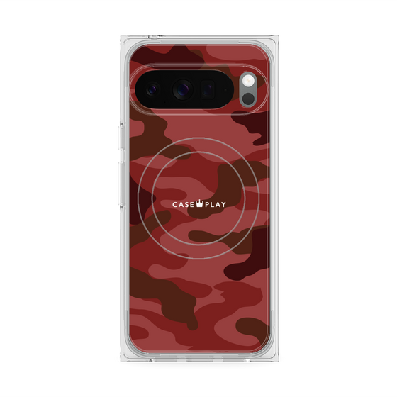 プレミアムスクエアケース with Pixelsnap［ Camouflage - Red ］