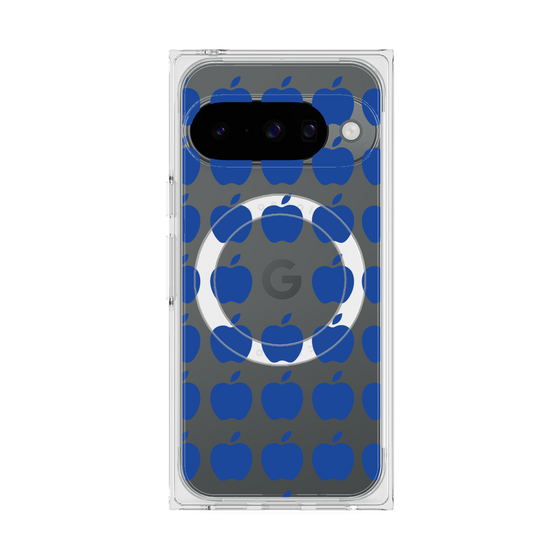 プレミアムスクエアケース with Pixelsnap［ Apple - Blue ］