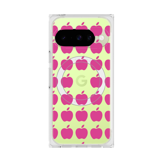 プレミアムスクエアケース with Pixelsnap［ Apple - Pink ］