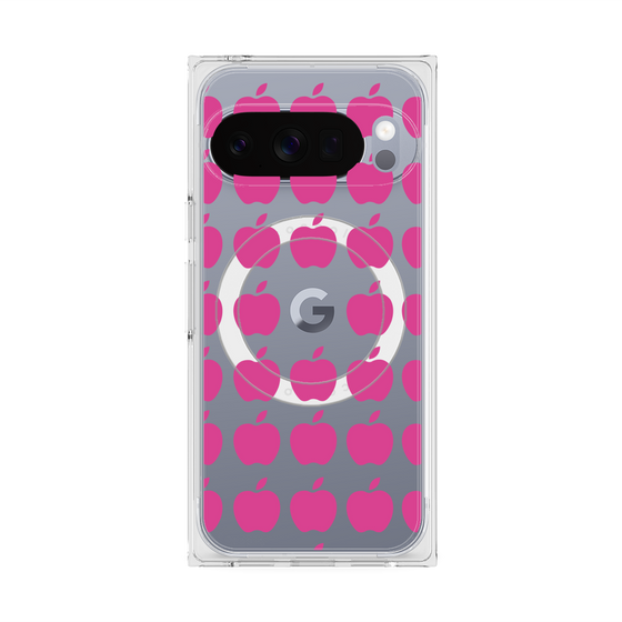 プレミアムスクエアケース with Pixelsnap［ Apple - Pink ］