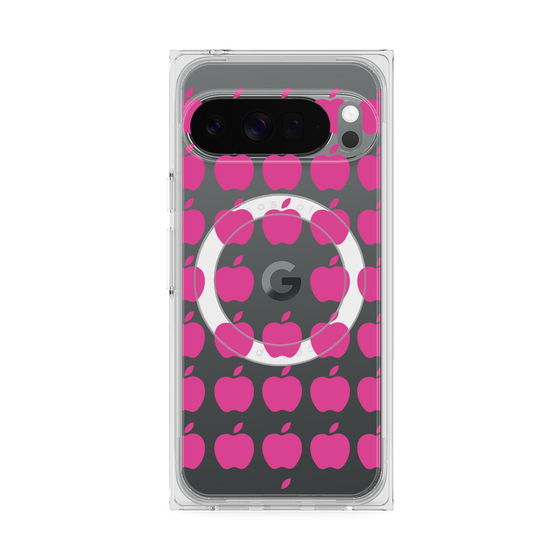 プレミアムスクエアケース with Pixelsnap［ Apple - Pink ］