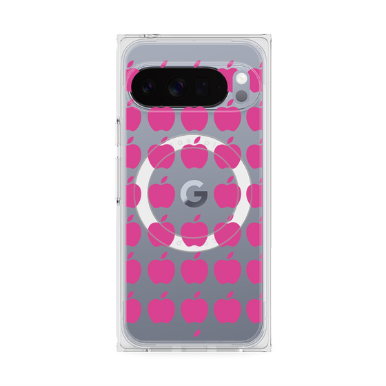 プレミアムスクエアケース with Pixelsnap［ Apple - Pink ］