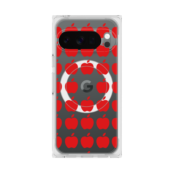 プレミアムスクエアケース with Pixelsnap［ Apple - Red ］