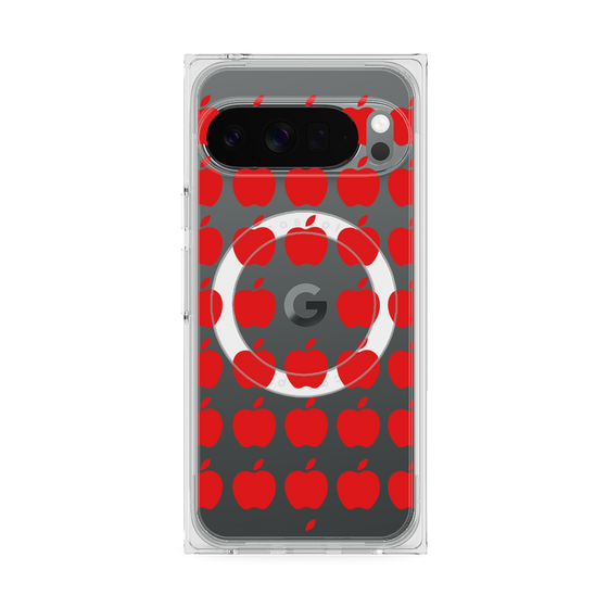 プレミアムスクエアケース with Pixelsnap［ Apple - Red ］
